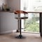 Armen Living Larisa Adjustable Walnut Wood Bar Stool in Black Faux Leather with Black Metal LCLABAWABLK - alternate 2